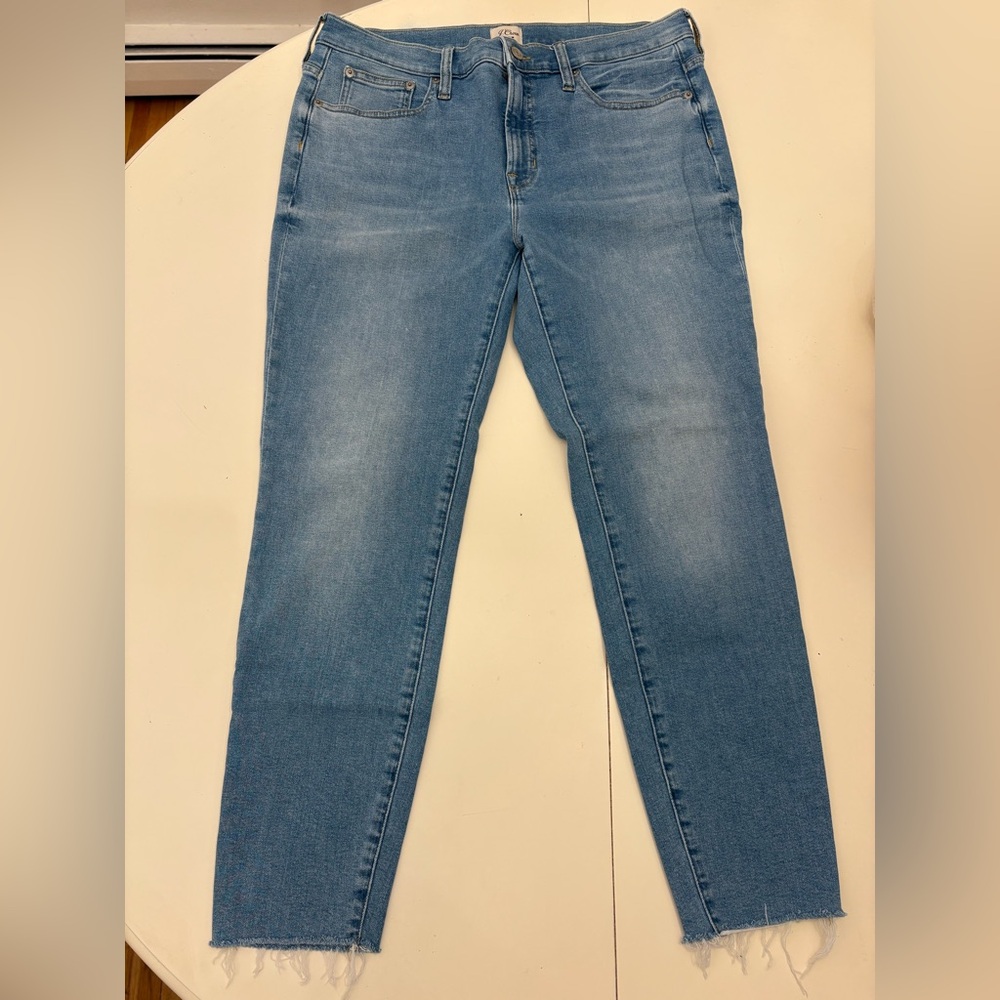 J.Crew 9” high rise toothpick jeans in Hamden Wash